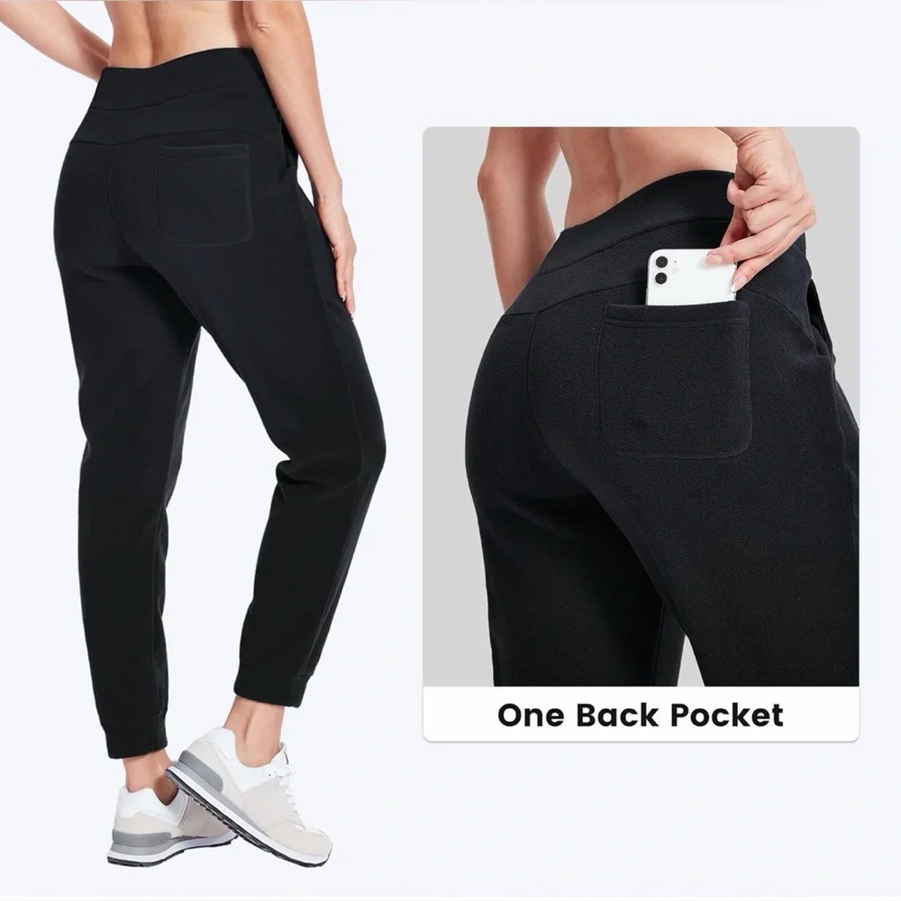 Willit Woman’s Black Polar Winter Fleece Joggers/Sweatpants w/Pockets   XXL  NWT - Picture 3 of 11